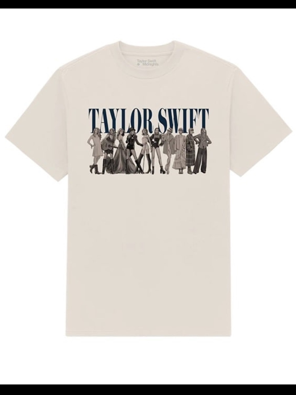 Taylor Swift Midnights Cream Band Photo Concert Drop Tee Size S